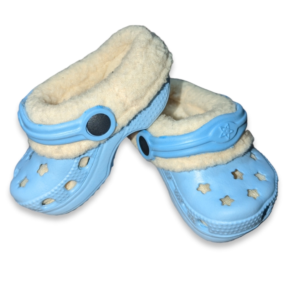 Light Blue Baby Winter/Spring Fashion Sherpa Clogs